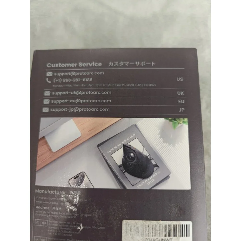 ProtoArc EM05 NL Vertical ERGONOMIC Wireless Blue Trackball Rechargeable Mouse